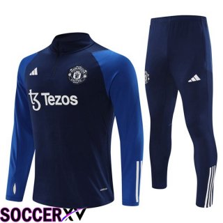 Manchester United Training Tracksuit Suit Blue 2023/2024