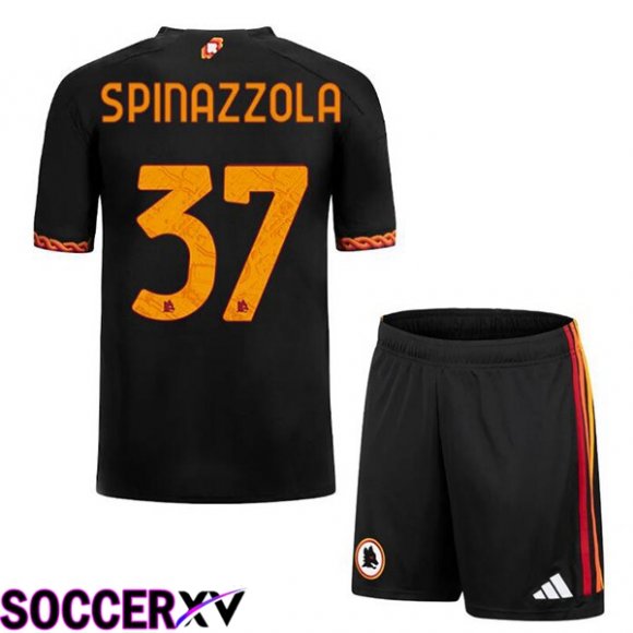 AS Roma (SPINAZZOLA 37) Kids Soccer Jersey Third Black 2023/2024