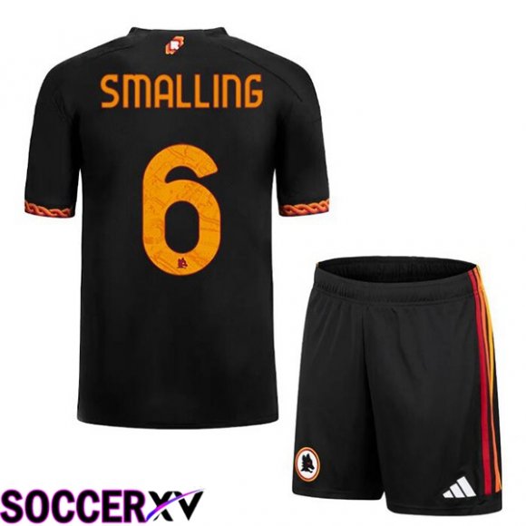 AS Roma (SMALLING 6) Kids Soccer Jersey Third Black 2023/2024