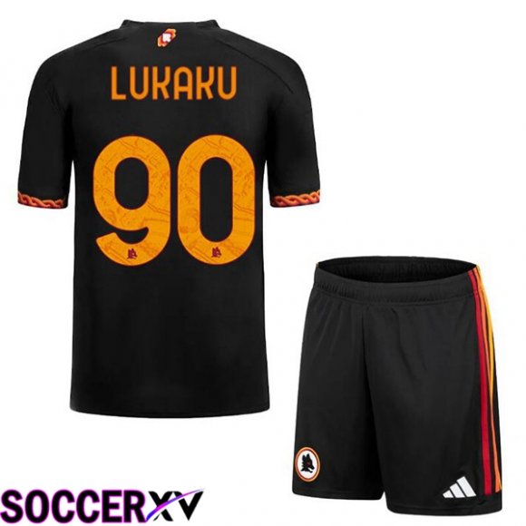 AS Roma (LUKAKU 90) Kids Soccer Jersey Third Black 2023/2024