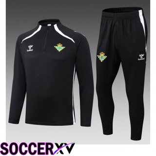 Real Betis Kids kit Training Tracksuit Black 2025/2026  Real Betis Kids kit Training Tracksuit Black 2025/2026
