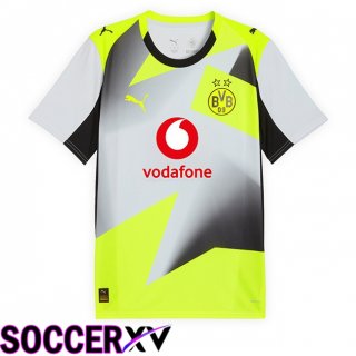 Dortmund BVB Away Soccer Jersey Grey Green 2025/2026