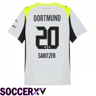 Dortmund BVB (Sabitzer 20) Away Soccer Jersey Grey Green 2025/2026