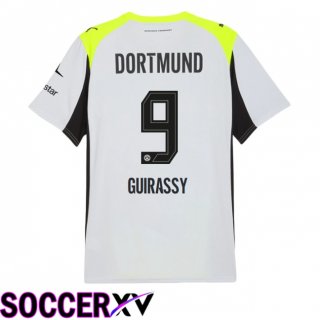 Dortmund BVB (Guirassy 9) Away Soccer Jersey Grey Green 2025/2026