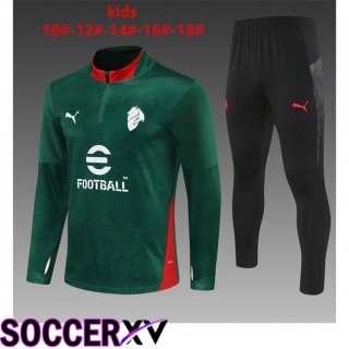 AC Milan Kids kit Training Tracksuit Green 2025/2026