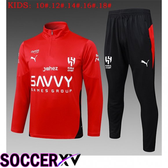 Al-Hilal FC Kids kit Training Tracksuit Red 2025/2026