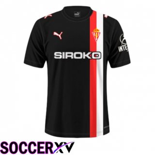 Sporting Gijon Away Soccer Jersey Black 2025/2026
