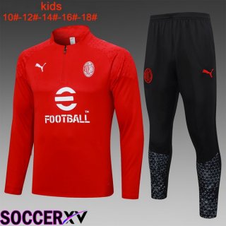 AC Milan Kids Training Tracksuit Suit Red 2023/2024