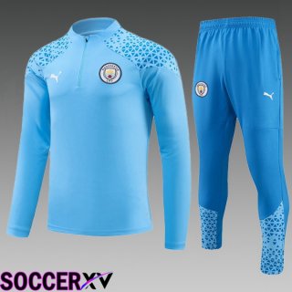 Manchester City Kids Training Tracksuit Suit Blue 2023/2024