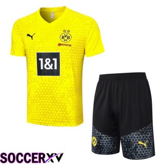 Dortmund BVB Training T Shirt + Shorts Yellow 2023/2024