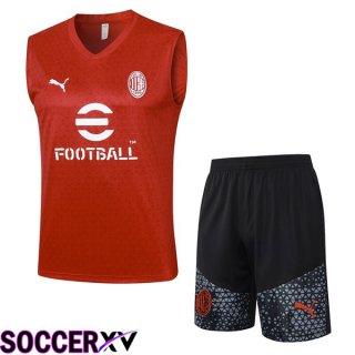 AC Milan Soccer Vest + Shorts Red 2023/2024