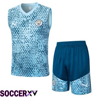 Manchester City Soccer Vest + Shorts Blue 2023/2024