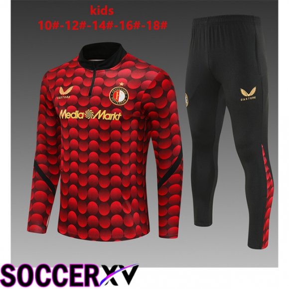 Feyenoord Kids kit Training Tracksuit Red 2025/2026