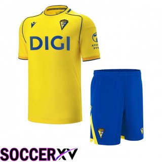 Cadiz CF Kids Home Soccer Jersey Yellow 2025/2026