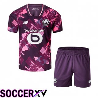 Lille OSC Kids Fourth Soccer Jersey Purple 2025/2026