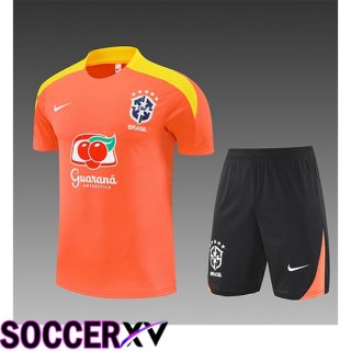 Brésil Kids kit Training T Shirt Orange/Yellow 2025/2026