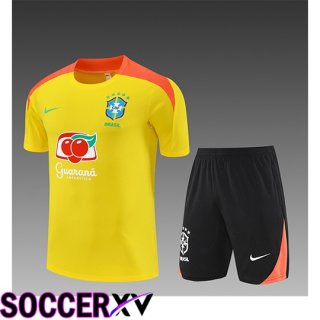 Brésil Kids kit Training T Shirt Yellow/Orange 2025/2026