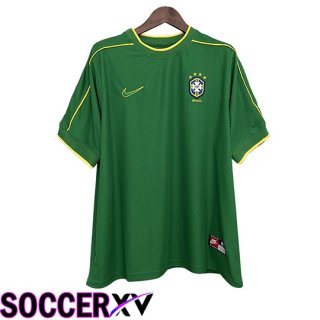 Brazil Retro Goalkeeper Soccer Jersey Green 1998
