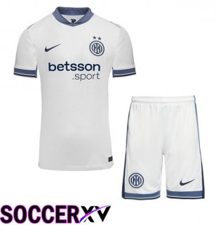 Inter Milan Kids Away Soccer Jersey White 2024/2025