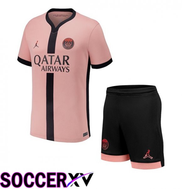 Paris PSG Kids Third Soccer Jersey Pink 2024/2025