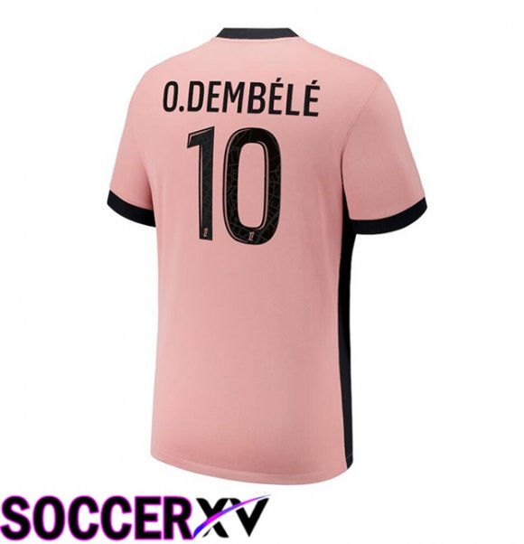 Paris PSG (O.Dembélé 10) Third Soccer Jersey Pink 2024/2025