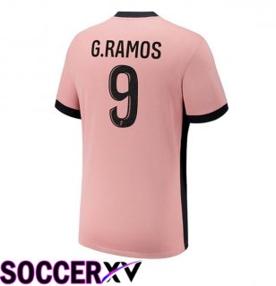 Paris PSG (G.Ramos 9) Third Soccer Jersey Pink 2024/2025