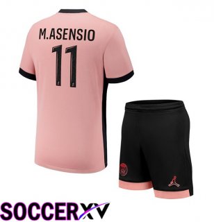 Paris PSG (M.Asensio 11) Kids Third Soccer Jersey Pink 2024/2025