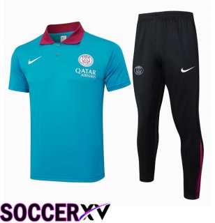 Paris PSG Soccer Polo + Training Pants Blue 2024/2025