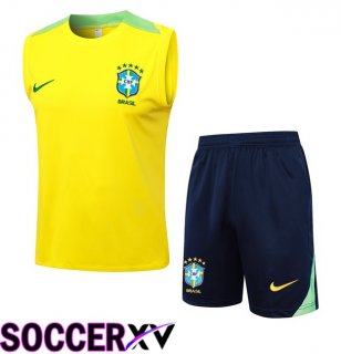 Brazil Gilet Soccer + Shorts Yellow 2024/2025