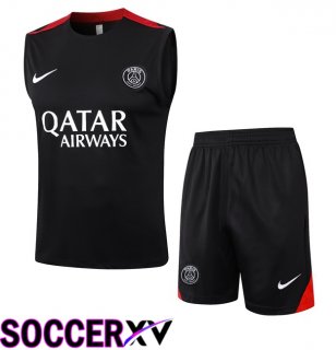 Paris PSG Gilet Soccer + Shorts Black 2024/2025