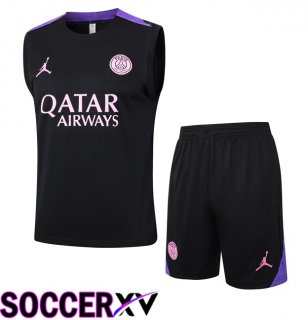 Paris PSG Gilet Soccer + Shorts Black 2024/2025