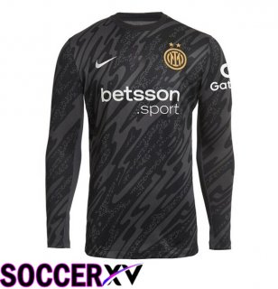 Inter Milan Goalkeeper Soccer Jersey Long sleeve Black 2024/2025