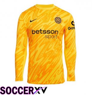 Inter Milan Goalkeeper Soccer Jersey Long sleeve Yellow 2024/2025