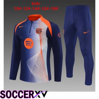 FC Barcelona Kids kit Training Tracksuit Blue Royal Orange 2025/2026  FC Barcelona Kids kit Training Tracksuit Blue Royal Orange 2025/2026