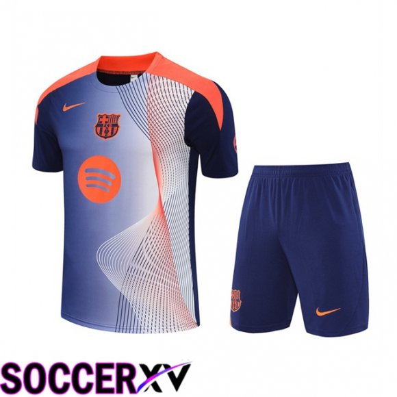 FC Barcelona kit Training T Shirt + Shorts Blue Royal 2025/2026