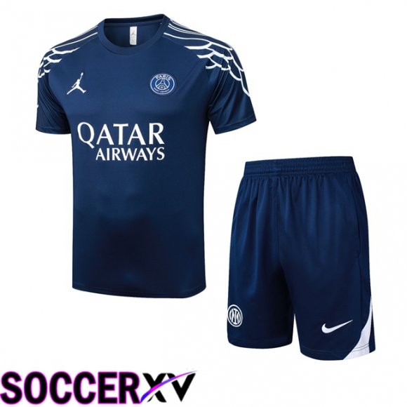 Paris PSG kit Training T Shirt + Shorts Blue Royal 2025/2026  Paris PSG kit Training T Shirt + Shorts Blue Royal 2025/2026