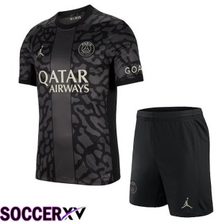 Paris PSG Kids Soccer Jersey Third Black 2023/2024