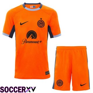 Inter Milan Kids Soccer Jersey Third Orange 2023/2024