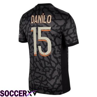 Paris PSG (Danilo 15) Soccer Jersey Third Black 2023/2024