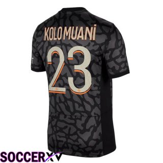 Paris PSG (Kolo Muani 23) Soccer Jersey Third Black 2023/2024