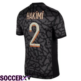 Paris PSG (Hakimi 2) Soccer Jersey Third Black 2023/2024