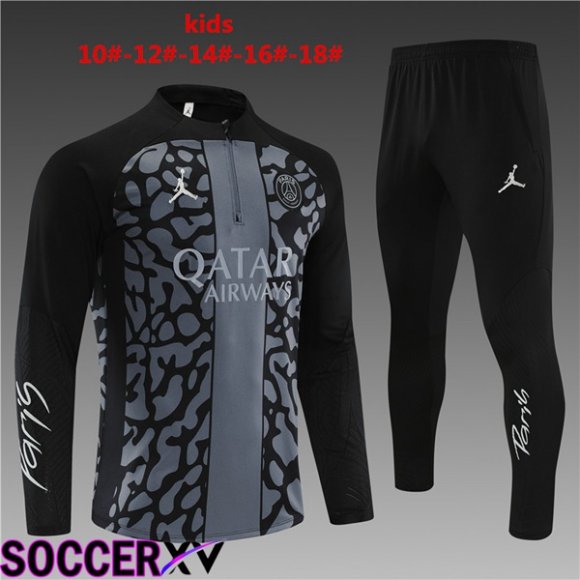 Paris PSG Kids Training Tracksuit Suit Black 2023/2024