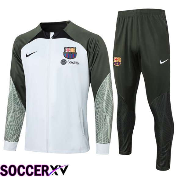 FC Barcelona Training Jacket Suit White Green 2023/2024