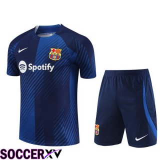 FC Barcelona Training T Shirt + Shorts Blue 2023/2024