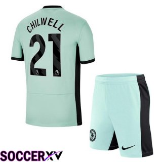 FC Chelsea (Chilwell 21) Kids Soccer Jersey Third Green 2023/2024