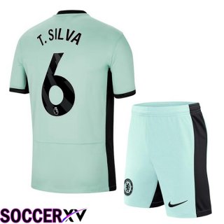 FC Chelsea (T. Silva 6) Kids Soccer Jersey Third Green 2023/2024