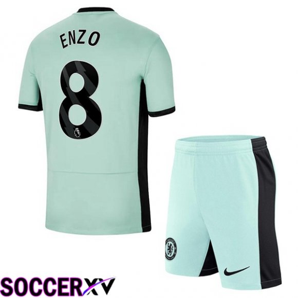 FC Chelsea (Enzo 8) Kids Soccer Jersey Third Green 2023/2024