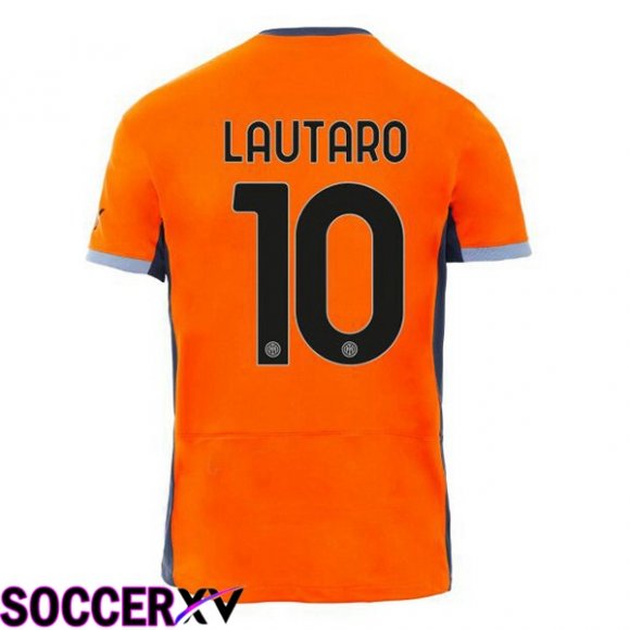 Inter Milan (LAUTARO 10) Soccer Jersey Third Orange 2023/2024