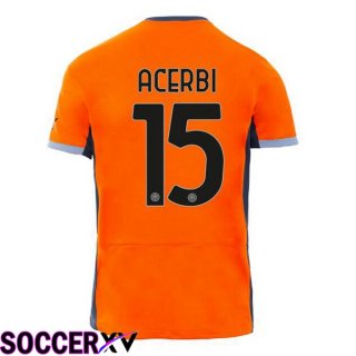 Inter Milan (ACERBI 15) Soccer Jersey Third Orange 2023/2024