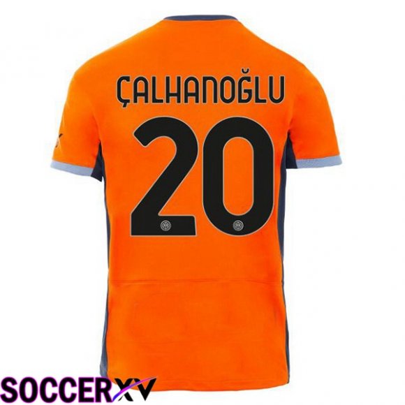 Inter Milan (ÇALHANOĞLU 20) Soccer Jersey Third Orange 2023/2024